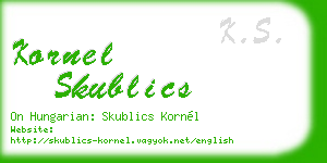 kornel skublics business card